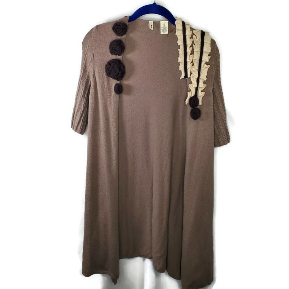 Anthropologie Moth Longline Wool Angora Cashmere Blend Cardigan Sweater Size XS